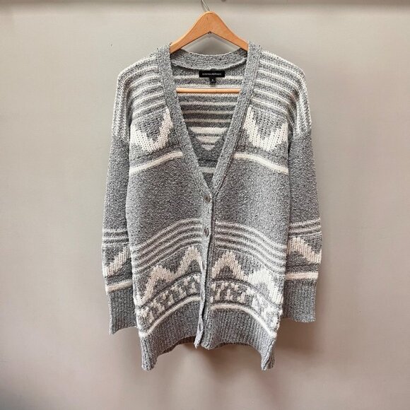 Banana Republic Long Button Front Wool‎ Blend Gray Cardigan- Size Small - Picture 1 of 7